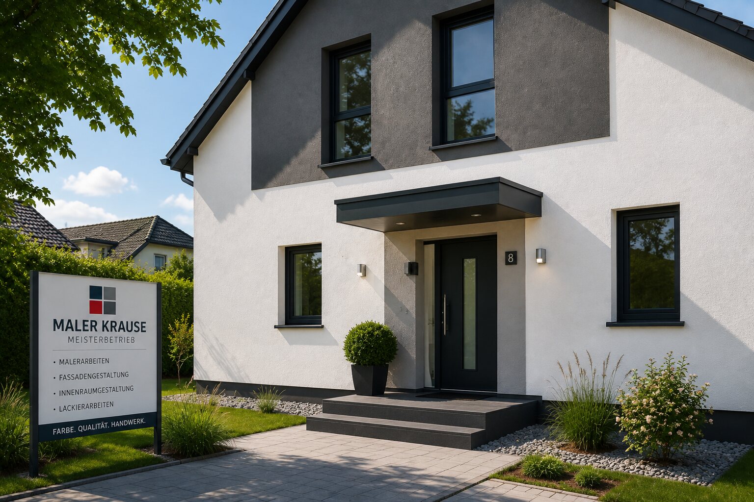 Neu gestaltete Hausfassade