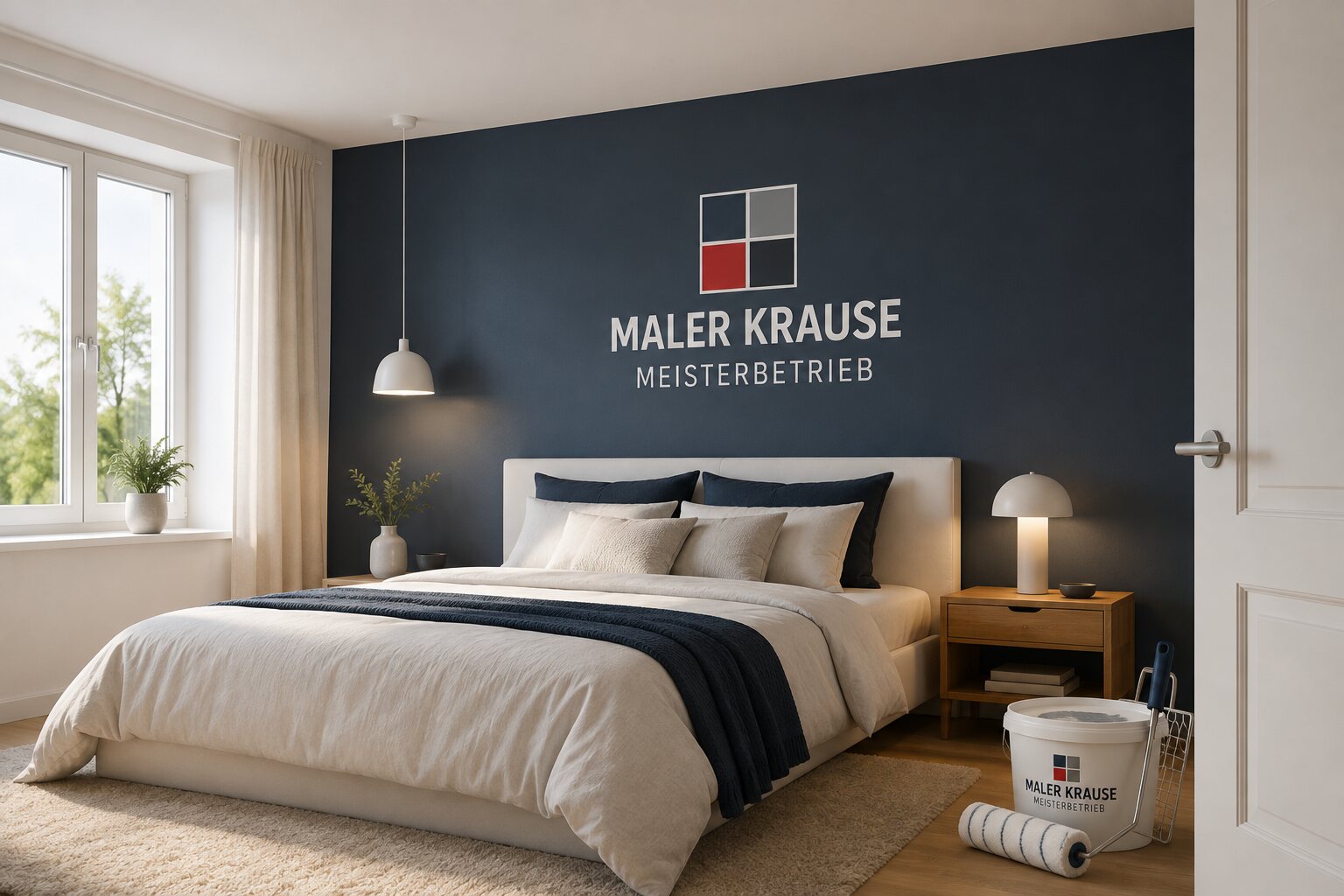 Schlafzimmer mit Akzentwand