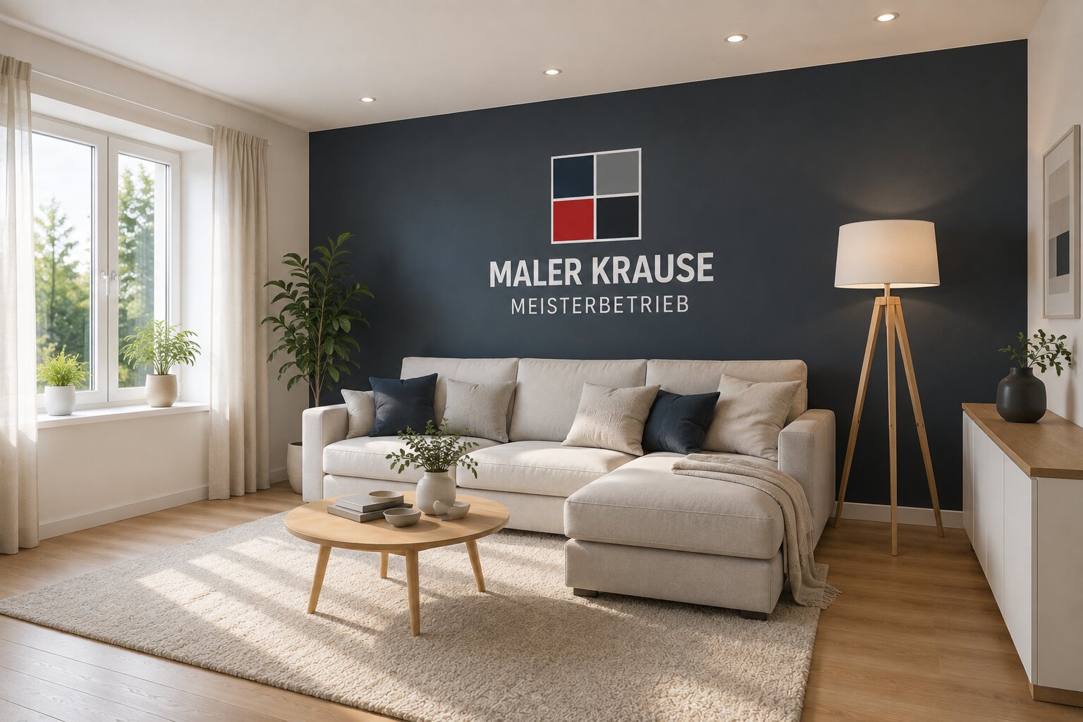 Hochwertig gestaltetes Wohnzimmer